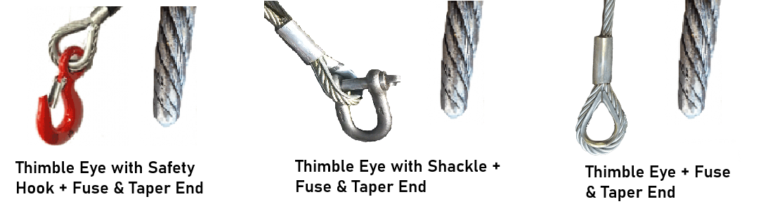winch cable end termination options
